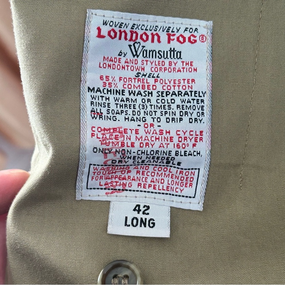 Vintage London Fog Men’s Lined Trench 42L - Picture 8 of 10